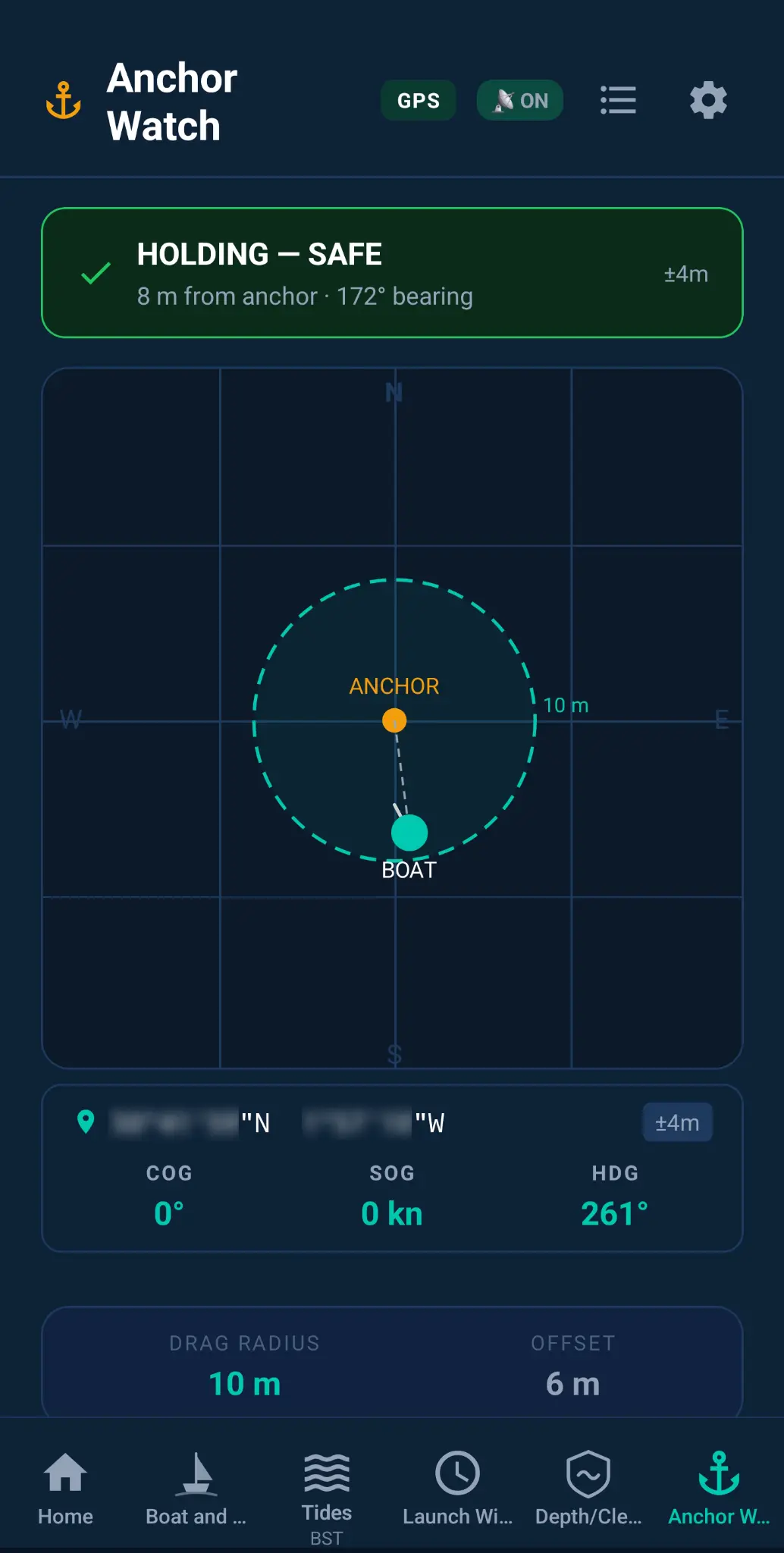 Anchor Watch — holding safe