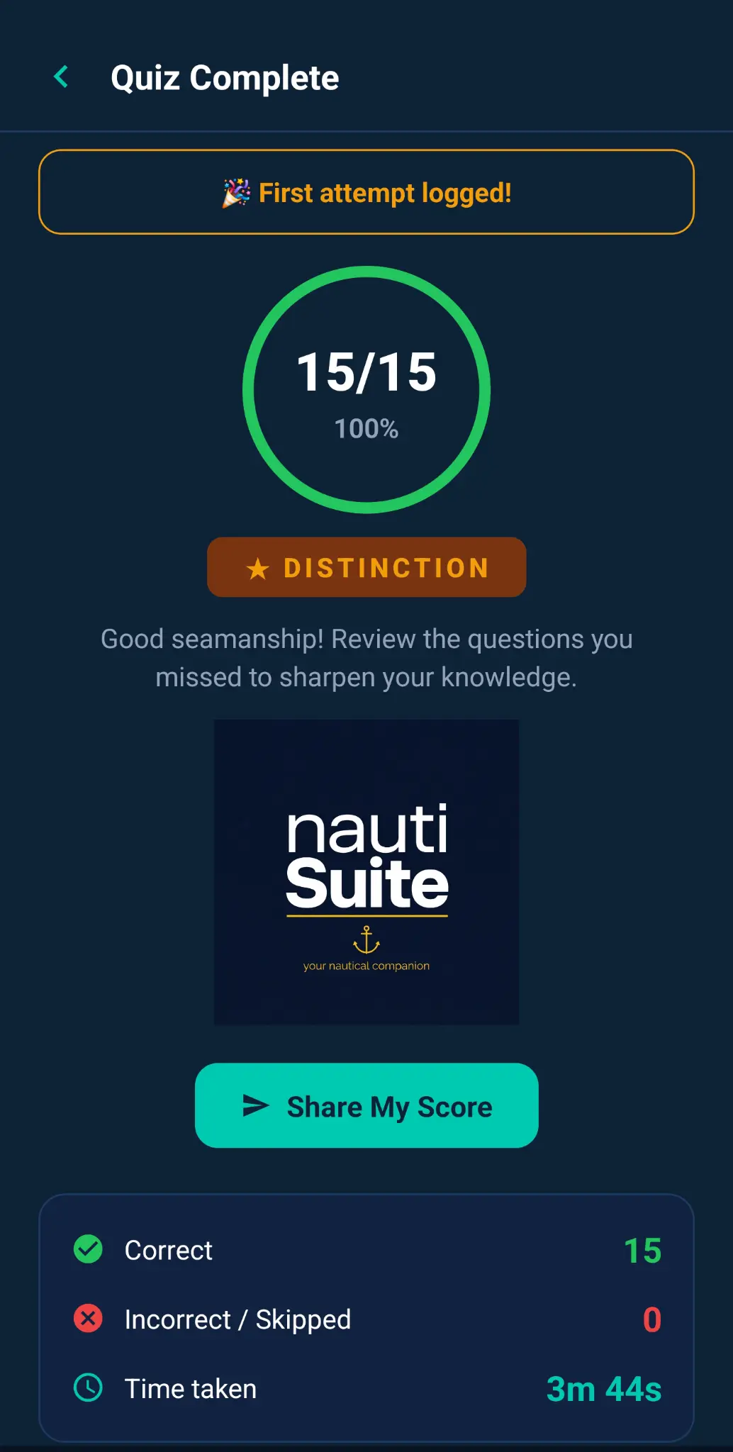 NautiSuite Academy completion